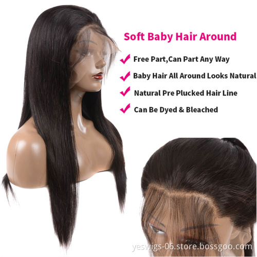 Straight Remy Human Hair Lace Wigs Vendors Wholesale Cheap Brazilian Hair Extension 13X6  Swiss Lace Frontal Wig For Black Women